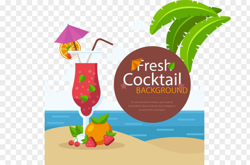 Vector Hand-painted Juice Cocktail PNG