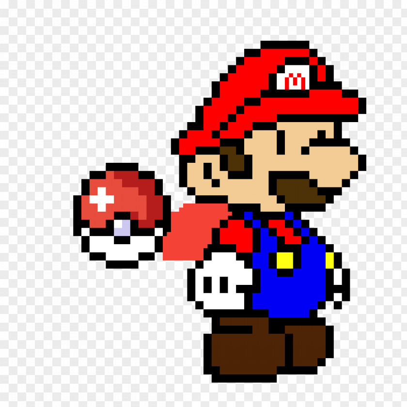 Pixel Art Pokemon Ash Paper Mario Super World Luigi Bros. PNG