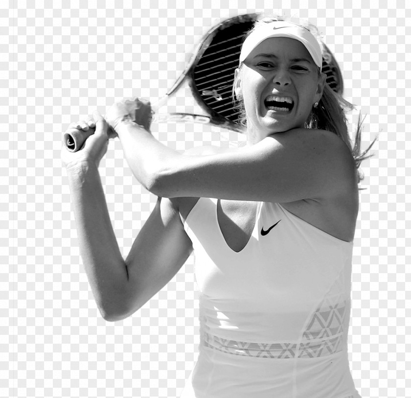 Tennis Maria Sharapova Black And White PNG