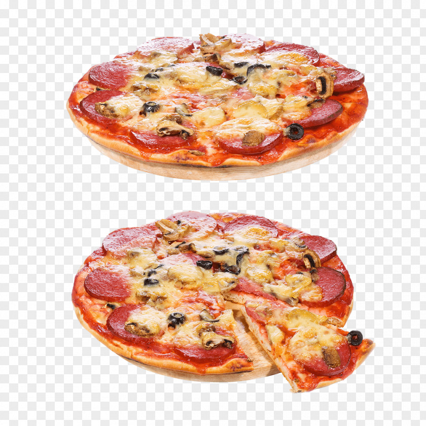 Two Ham Tomato Pizza Greek Fast Food Italian Cuisine Chicago-style PNG