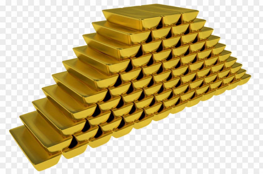 Golden Gold Bar Metal PNG