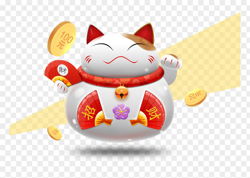 Lucky Cat Cute Pattern Maneki-neko Poster PNG