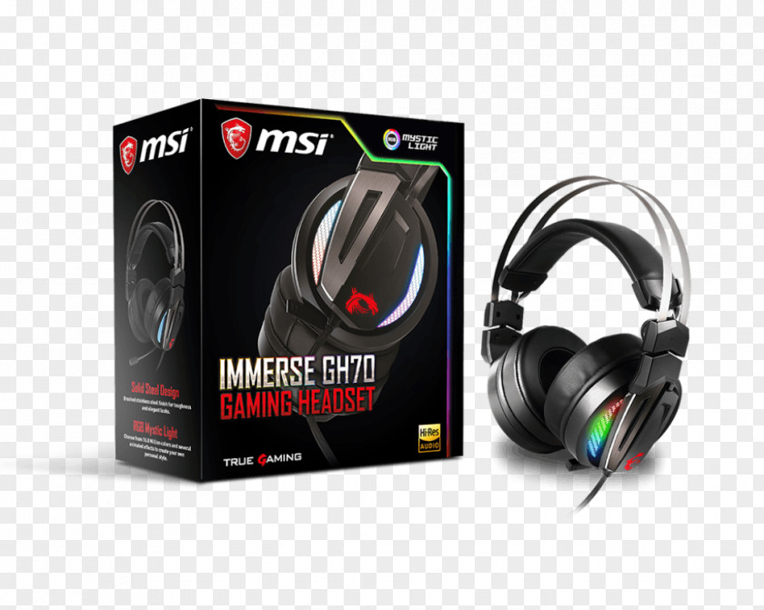 Microphone MSI Immerse GH70 Gaming Headset Sound PNG