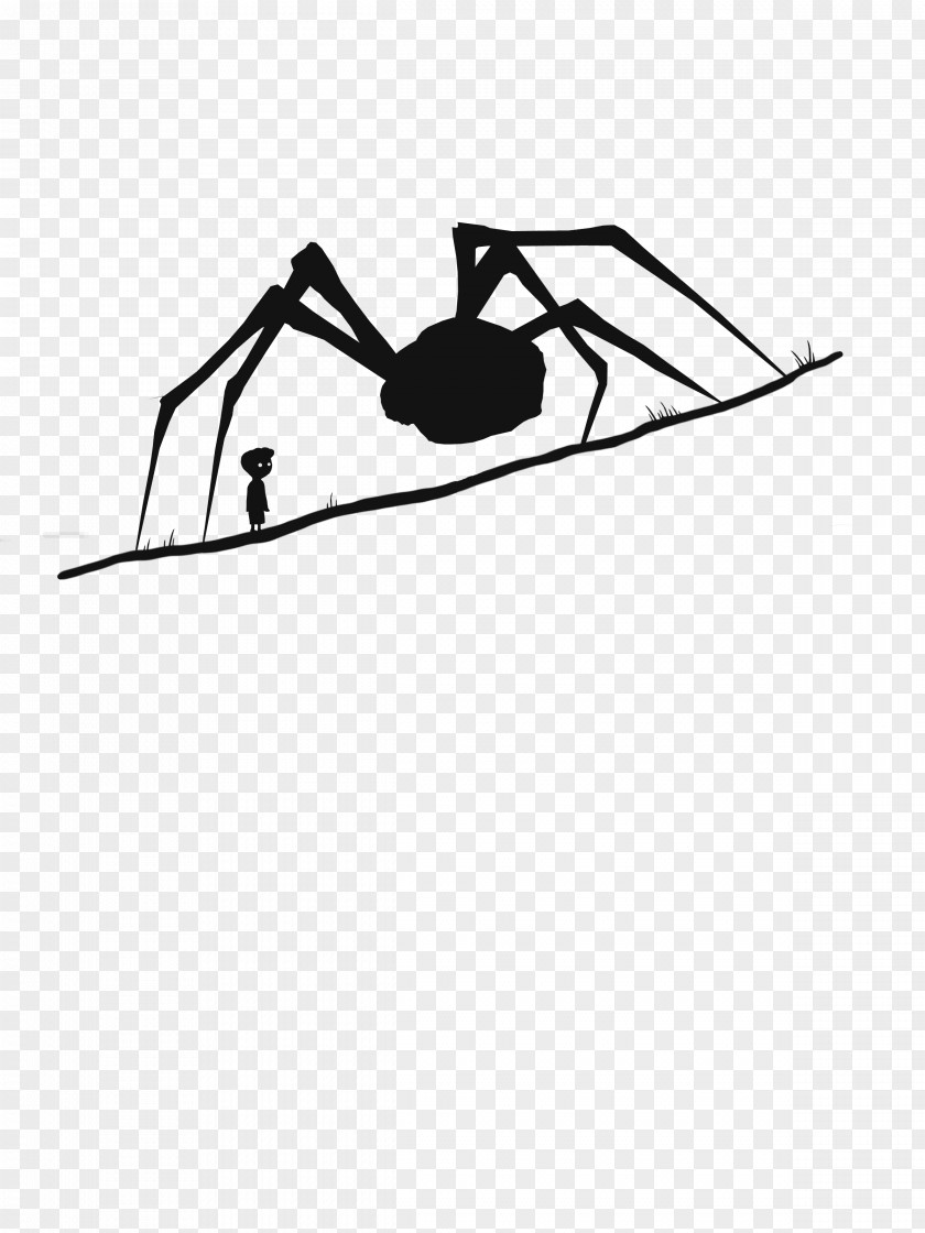 Spider Vector Limbo Video Game Monochrome PNG
