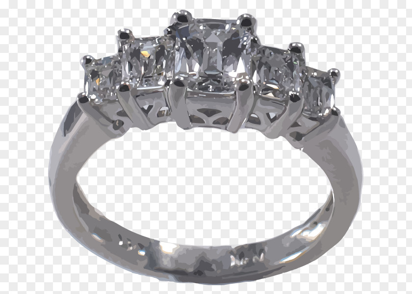 Vector Diamond Ring Engagement Jewellery Gemstone PNG