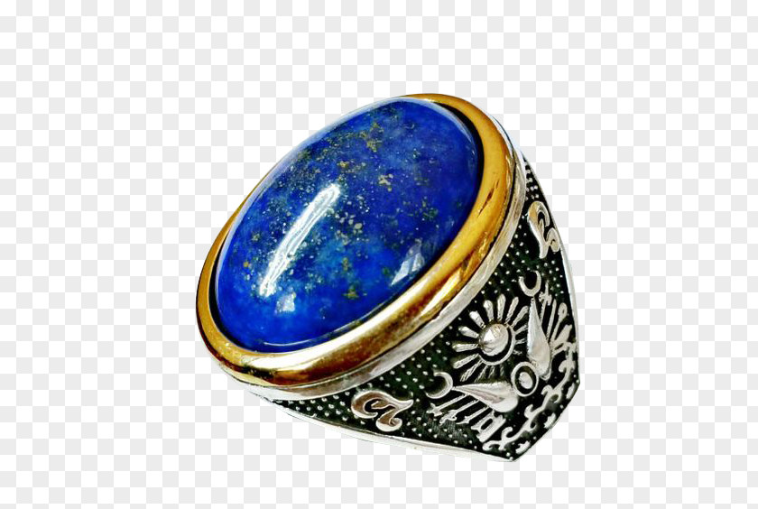 Cobalt Blue Gemstone Ring PNG