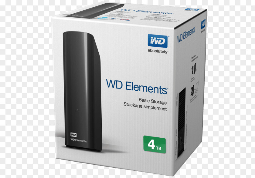 USB WD Elements Desktop Hard Drives My Book 4TB 3.0 External Drive Storage WDBACW0040HBK-NESN PNG
