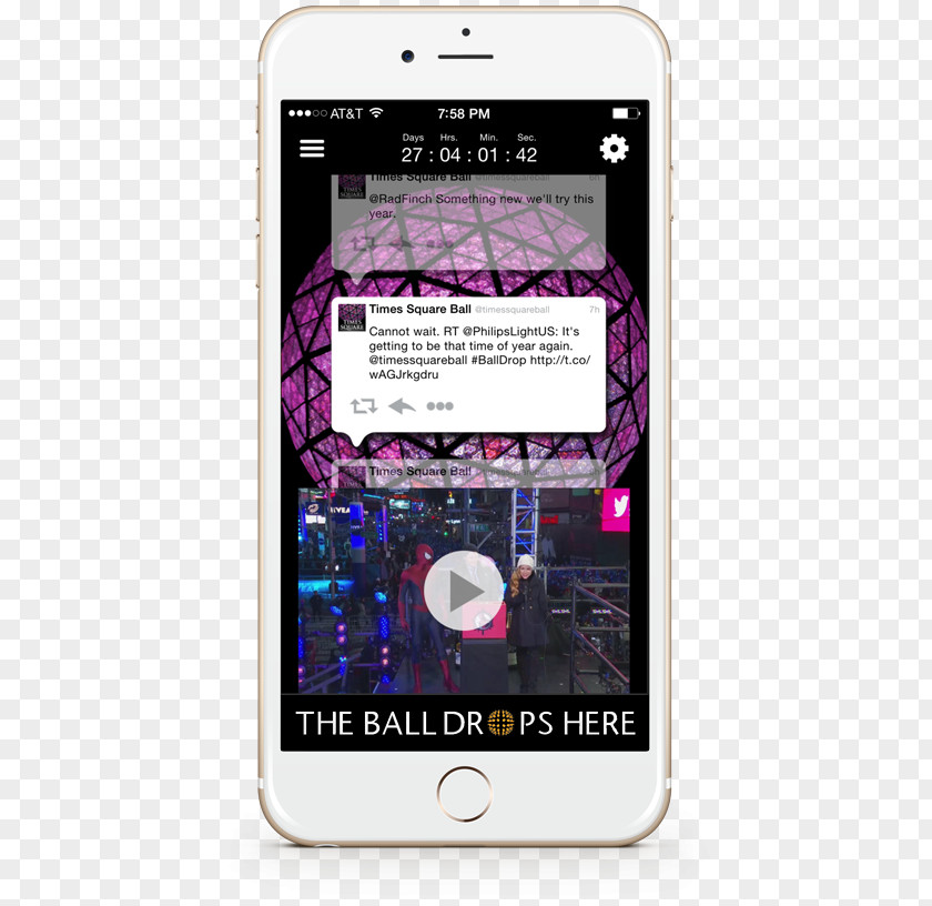 Iphone Times Square Ball Drop Feature Phone New Year's Eve PNG