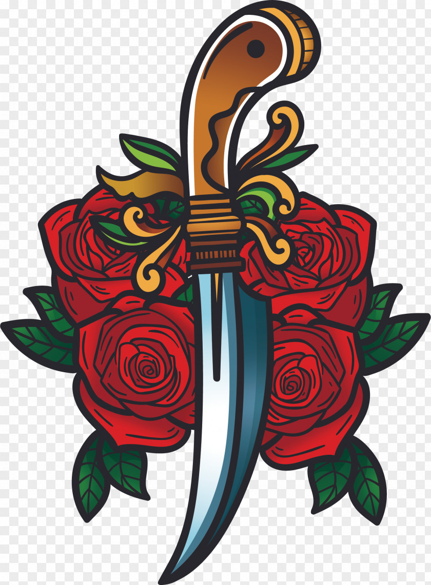 Red Rose Sword Euclidean Vector PNG