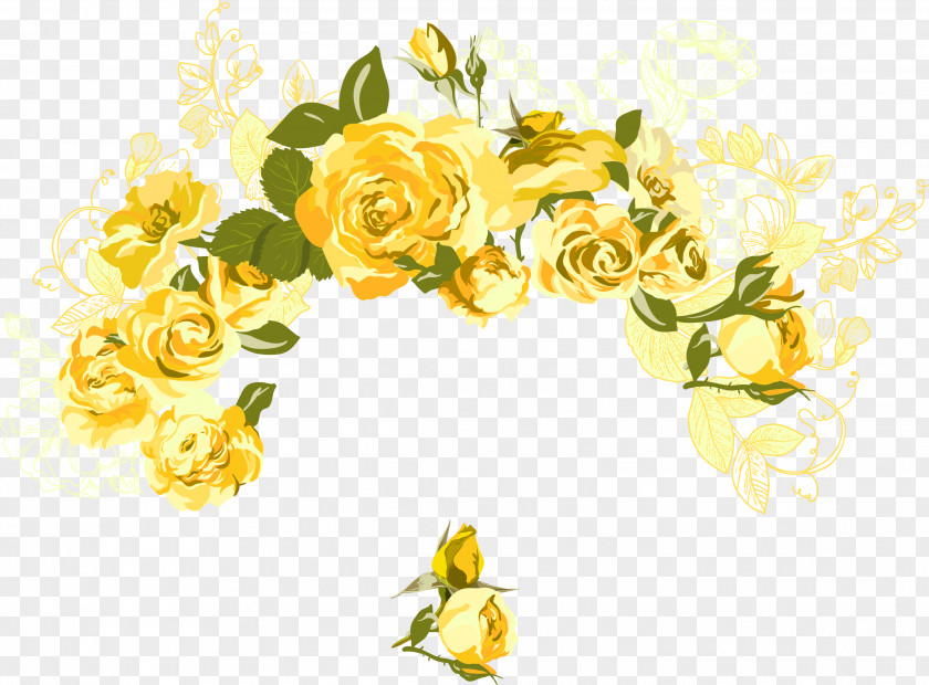 Cluster Clipart Garden Roses Frederica In Fashion Yellow Color PNG