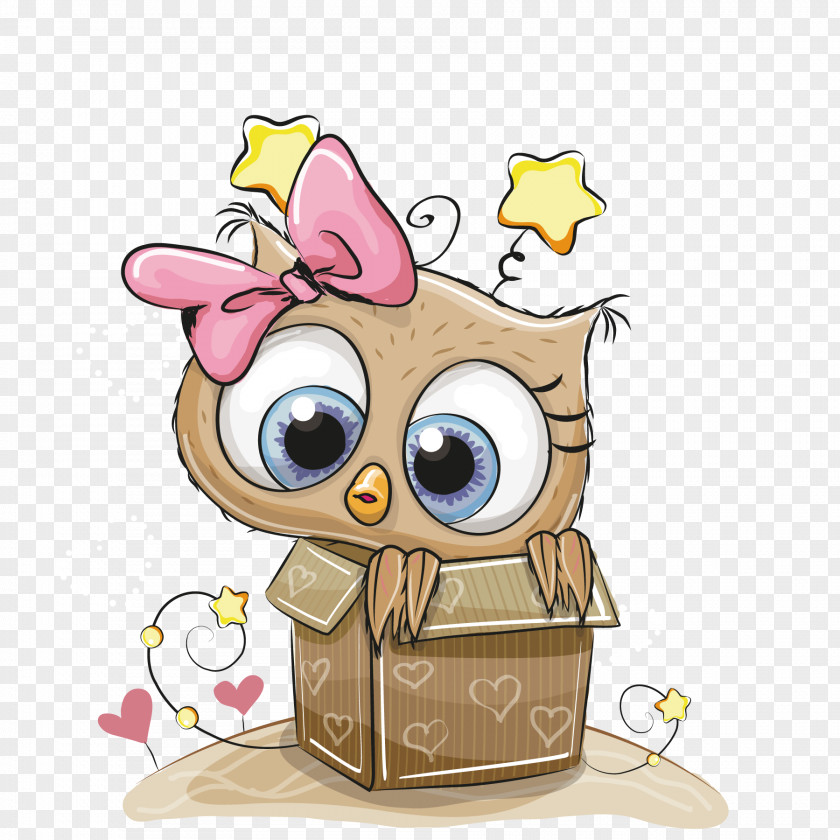 Gift Box Owl Drawing Child Coloring Book PNG