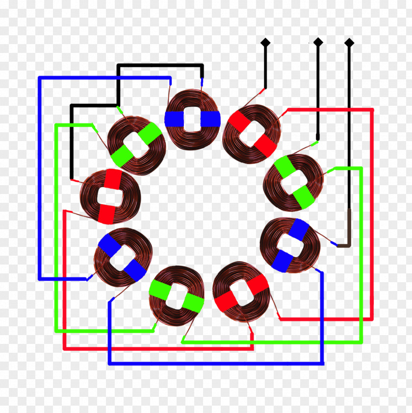 Power Windmill Three-phase Electric Wiring Diagram Single-phase Stator Electromagnetic Coil PNG
