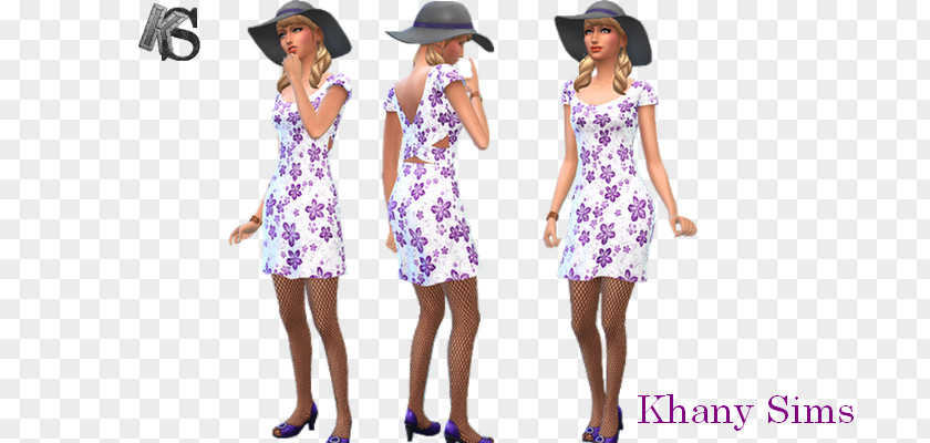 Purple Frock Fashion STX IT20 RISK.5RV NR EO The Sims 4 Clothing Dress PNG