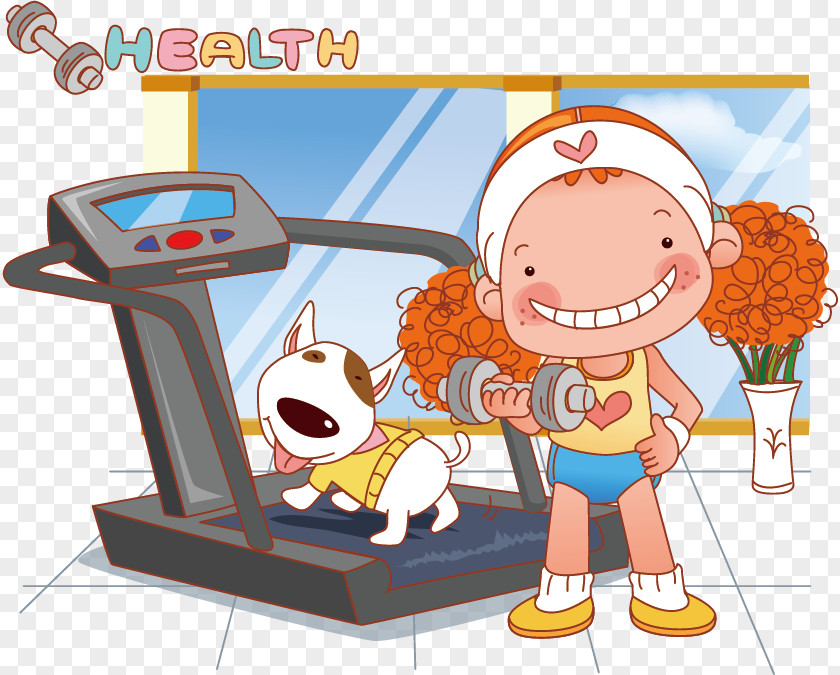 Fitness Cartoon Creative Sport Poster Bodybuilding PNG