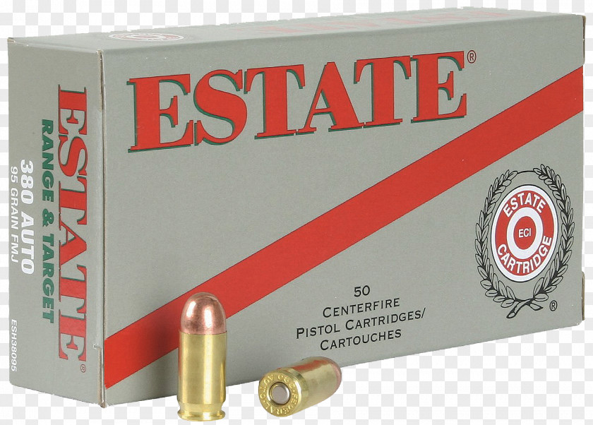 Ammunition Full Metal Jacket Bullet .380 ACP Automatic Colt Pistol Cartridge PNG