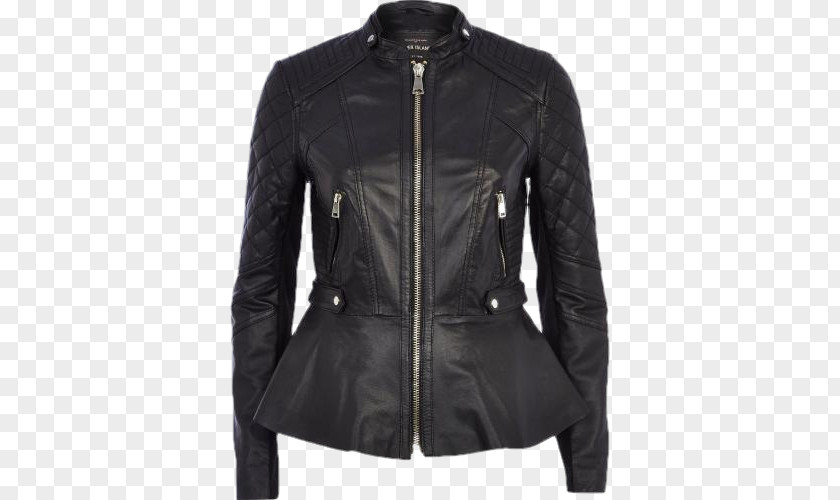 Jacket Leather Peplum Coat PNG