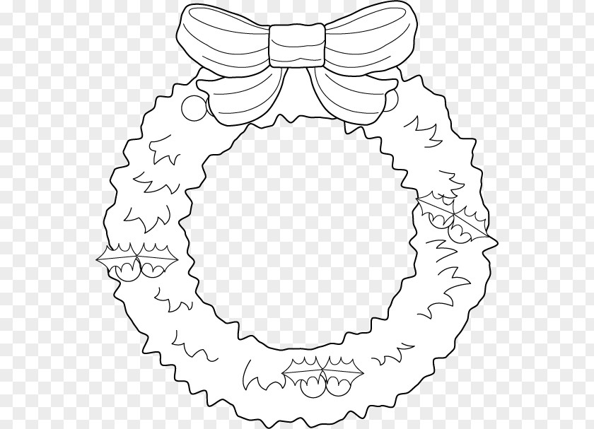Simple Garland Christmas Wreath Clip Art PNG