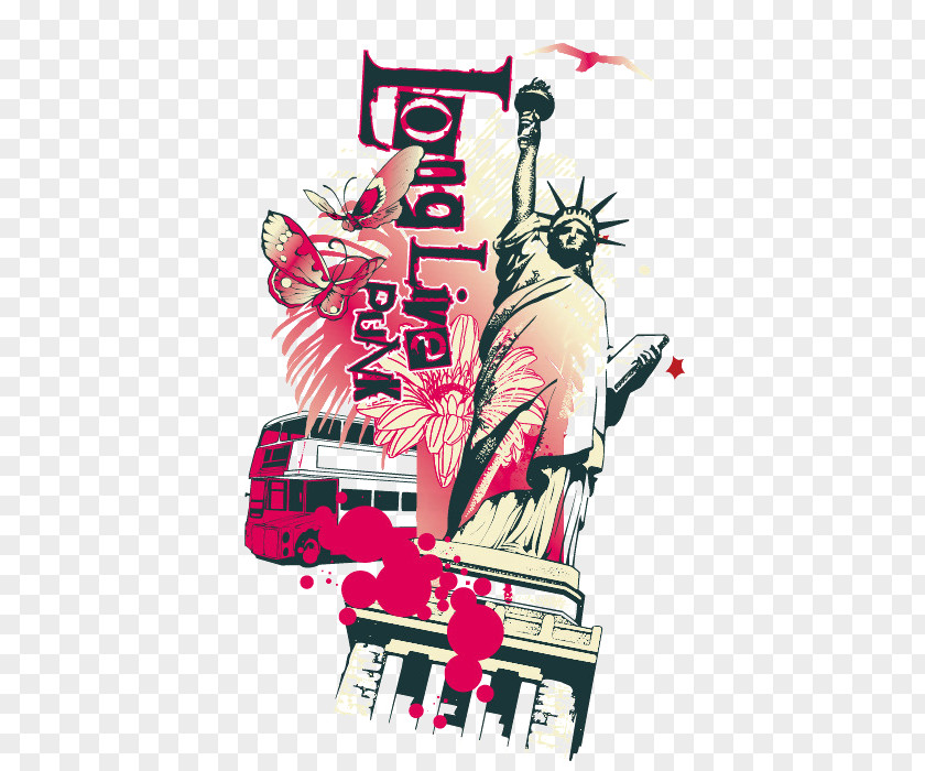 Totem Statue Of Liberty In New York T-shirt PNG