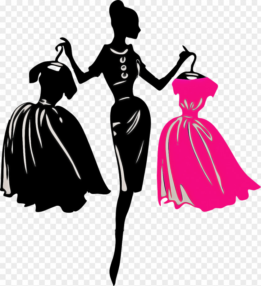 Victorian Fashion Countrywestern Dance Dress Silhouette Costume Design PNG