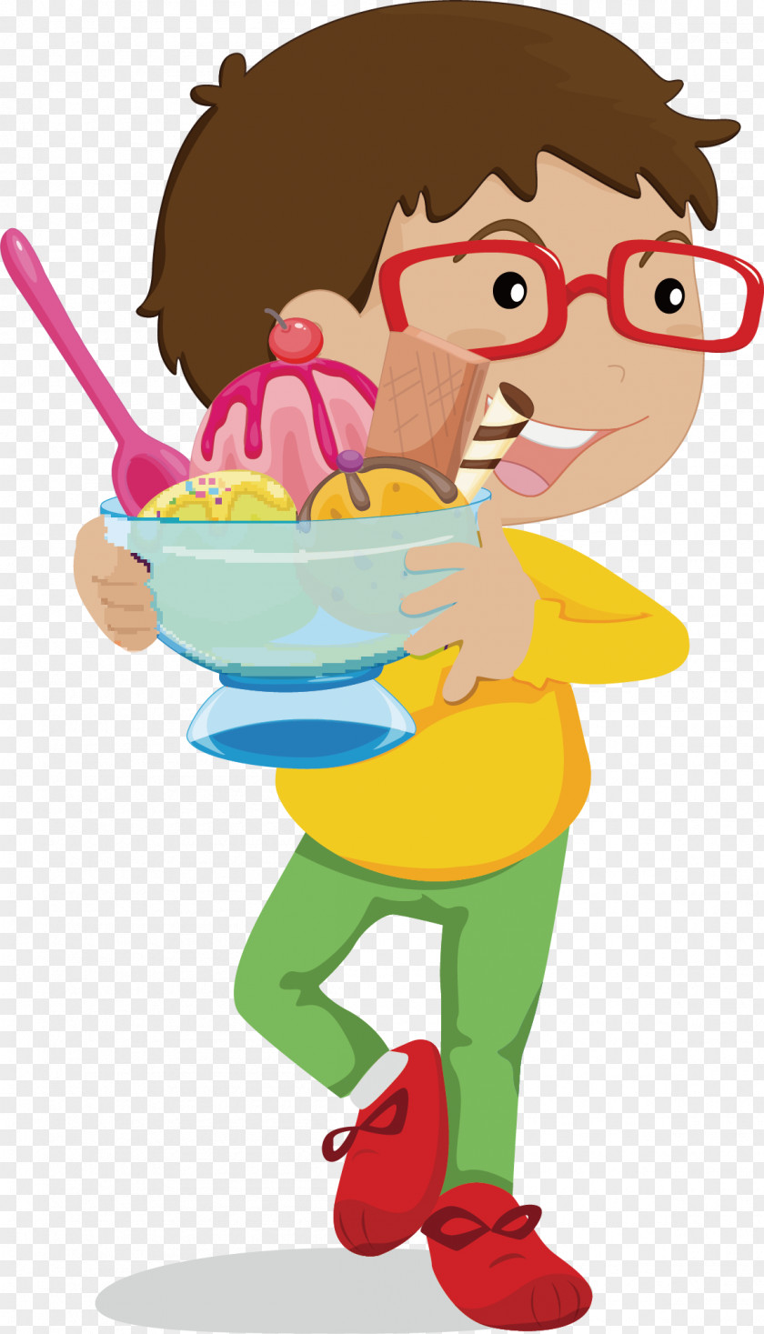 A Child Who Buys Snacks Ice Cream Cartoon PNG