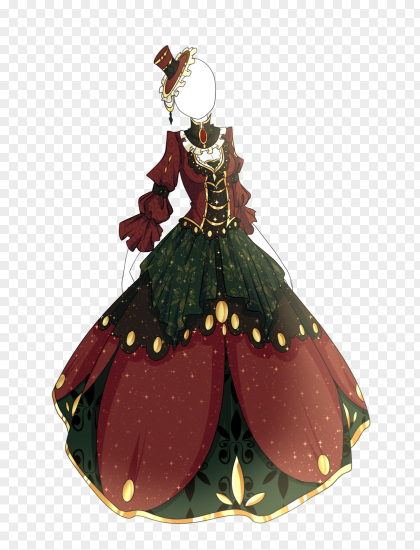 Christmas Costume Design Ornament Maroon PNG