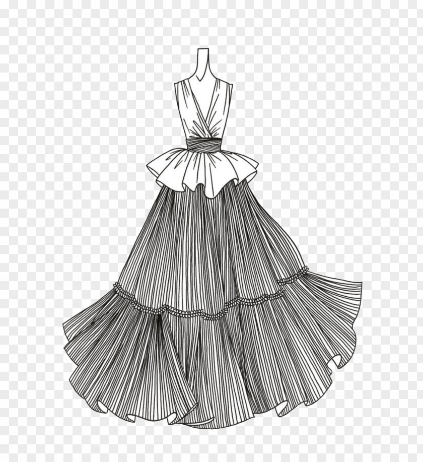 Hand-painted Dresses Brouillon Skirt Drawing Dress PNG