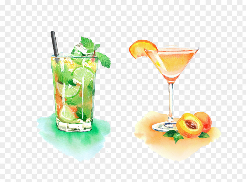 Lemon Juice And Peach Orange Cocktail Garnish Sea Breeze PNG