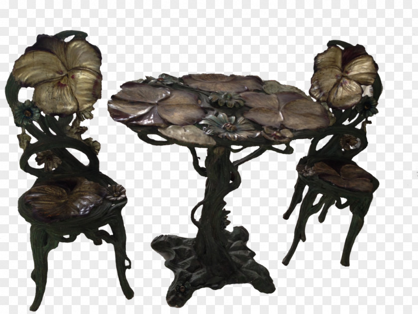 Antique Tiffany Glass Stained Table PNG