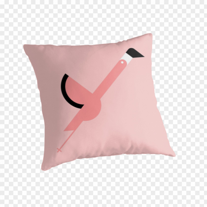 Flamingo Illustration Throw Pillows Cushion Pink M Sounds Good Feels PNG