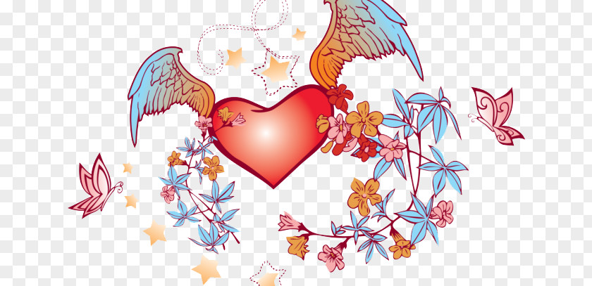 Flying Flowers Love Material Valentines Day PNG