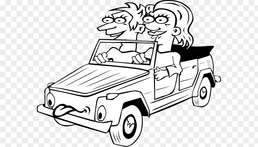Outline Of A Car Cartoon Driving Clip Art PNG