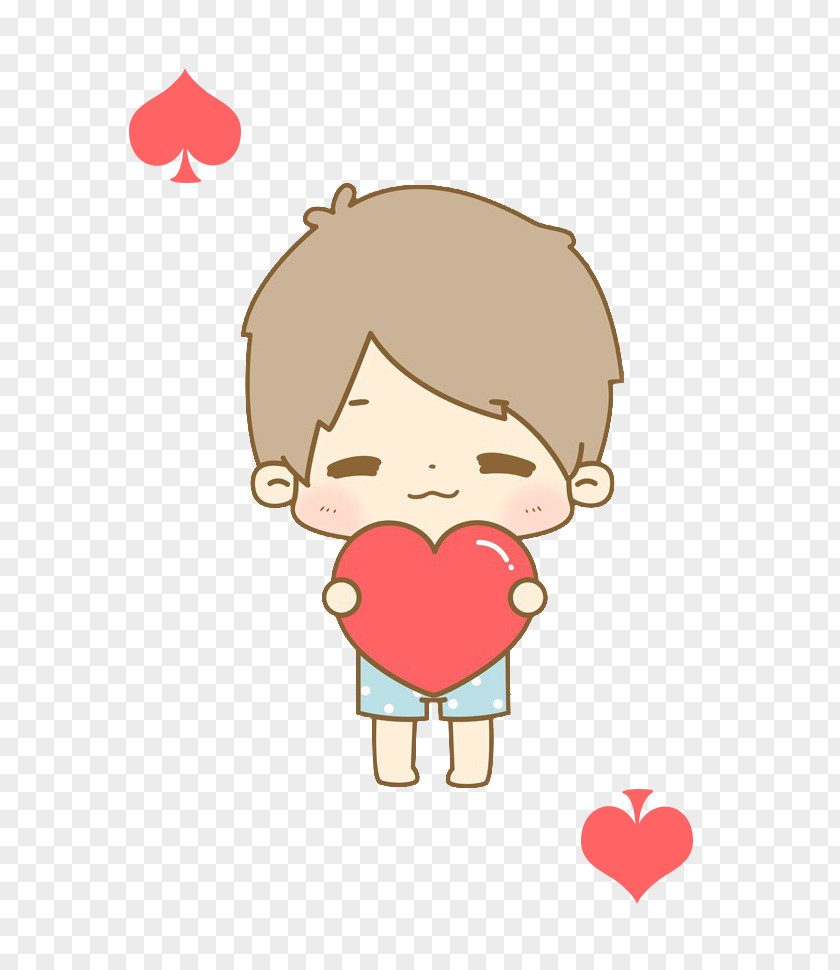 Hearts Heart Boy Significant Other Moe Cartoon Clip Art PNG