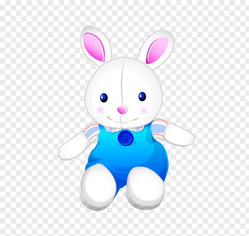 Vector Painted Rabbit Toy Clip Art PNG