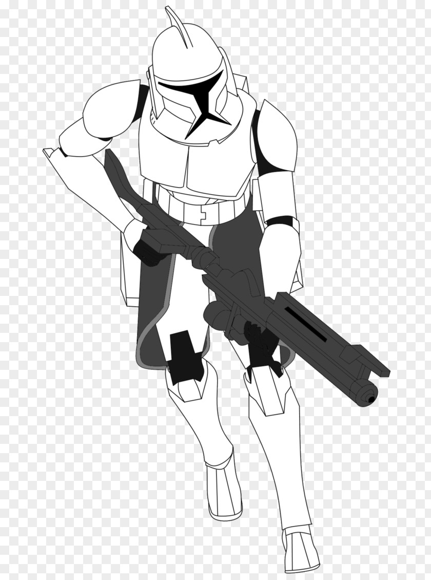 Clone Trooper Wars Line Art Drawing Sketch PNG