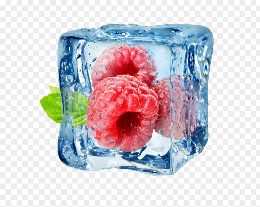 Frozen Raspberries Ice Cube Lemon Stock Photography Fruit PNG