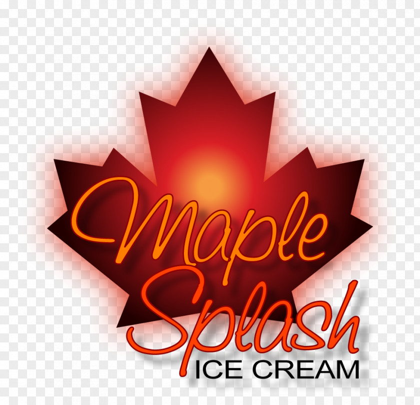 Ice Cream Splash Logo Maple Leaf Font Brand PNG