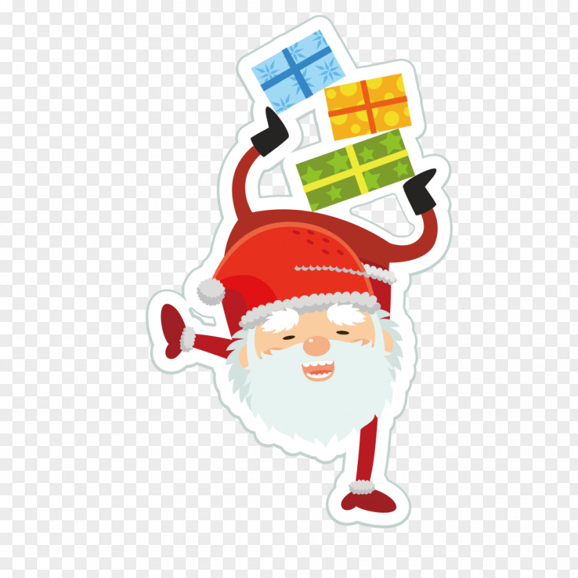 Inverted Santa Gifts Claus Cartoon Christmas Royalty-free PNG