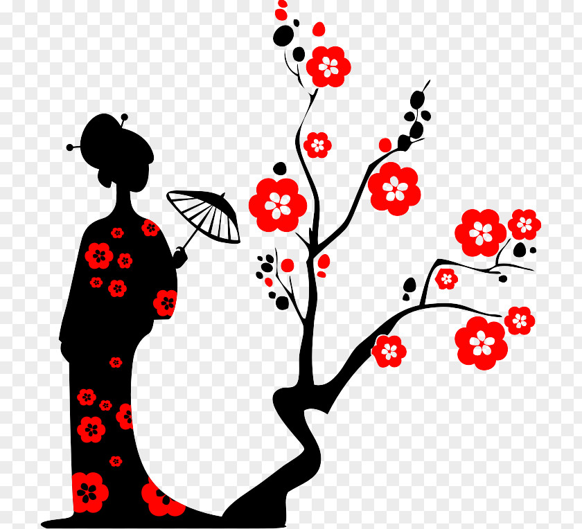 Cherry Blossom Japanese Stencils Language Painting Image PNG