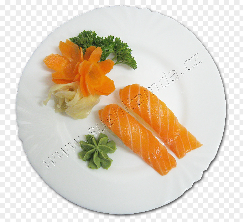 Japanese Restaurant Sashimi Smoked Salmon Lox Plate Platter PNG