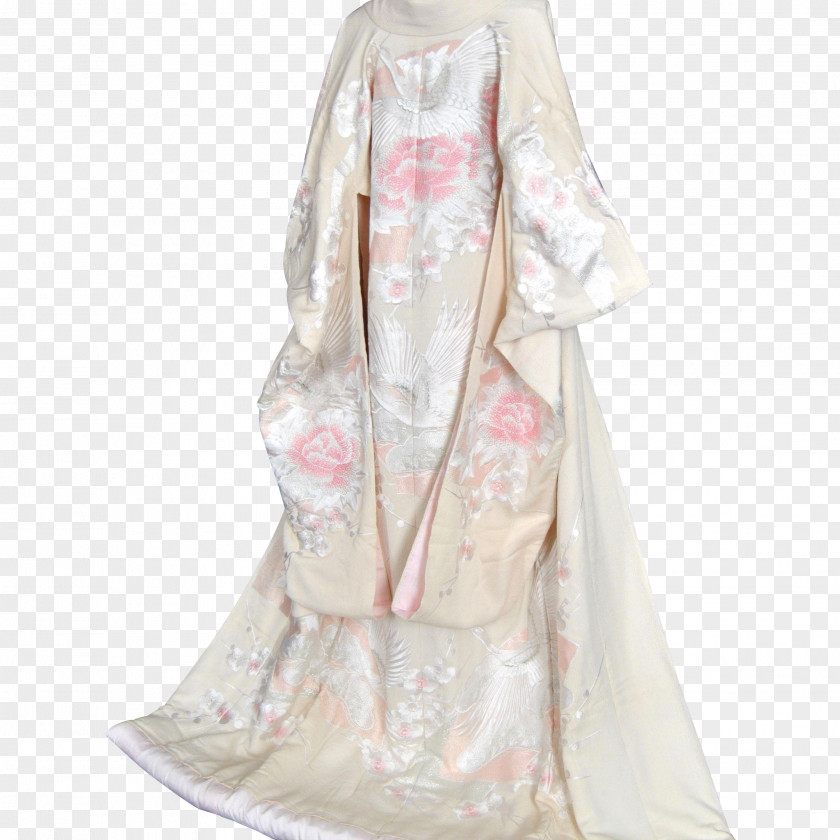 Kimono Bathrobe Dress Silk PNG