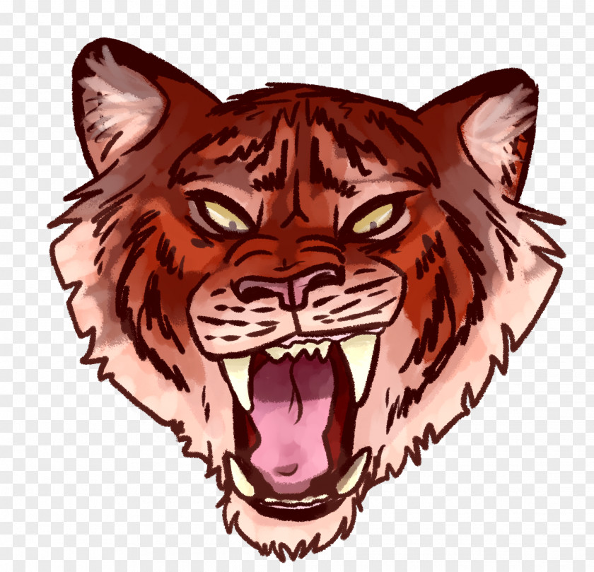 Tiger Head Cat Lion Roar Drawing PNG