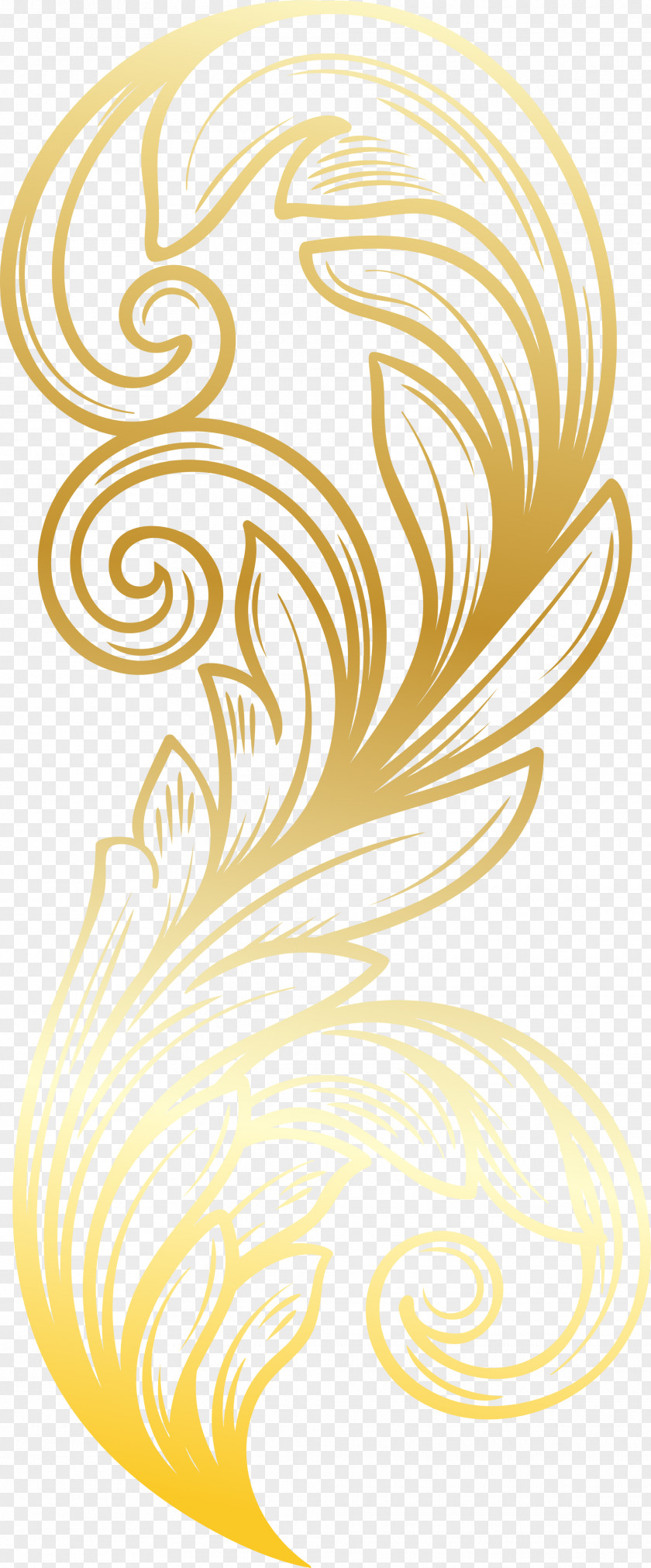 Golden Feather Gold PNG