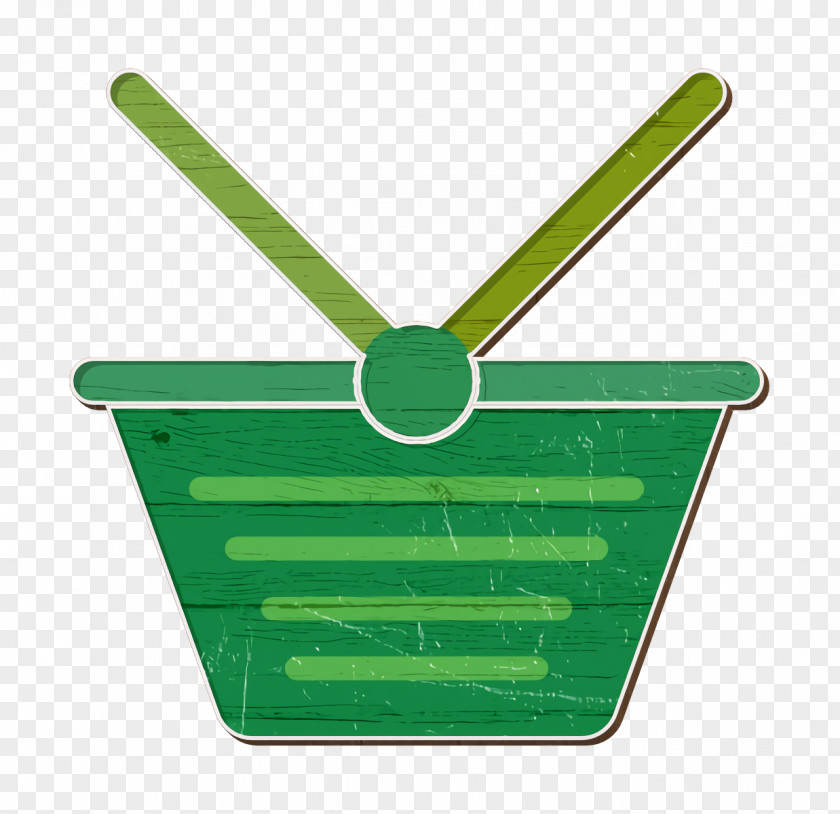 Grass Green Basket Icon Shop Business PNG