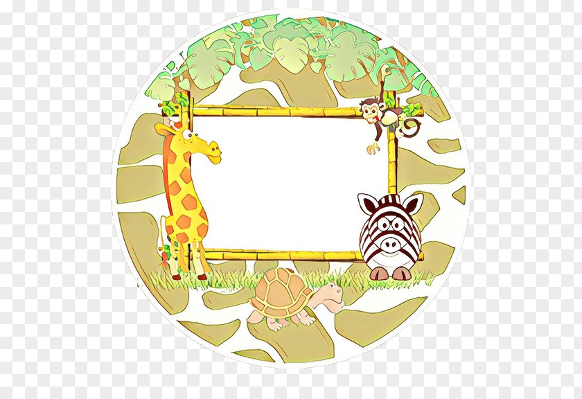 Sticker Giraffe Green Yellow Clip Art PNG