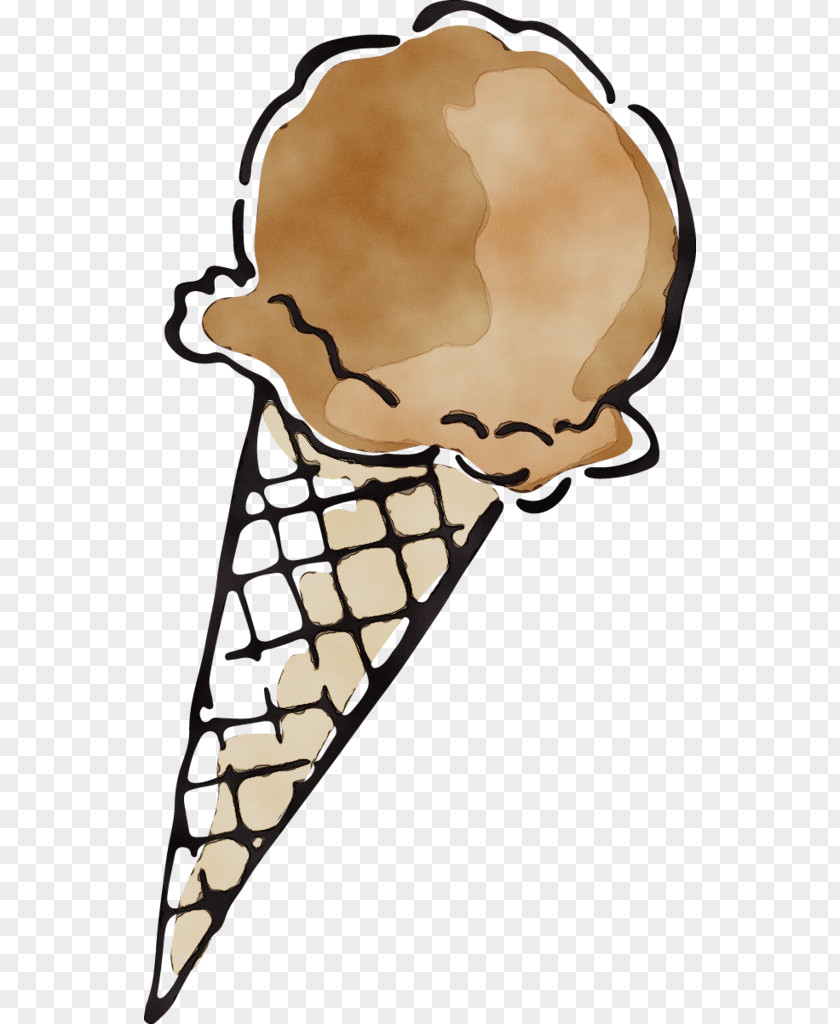 Line Art Chocolate Ice Cream Cone Background PNG