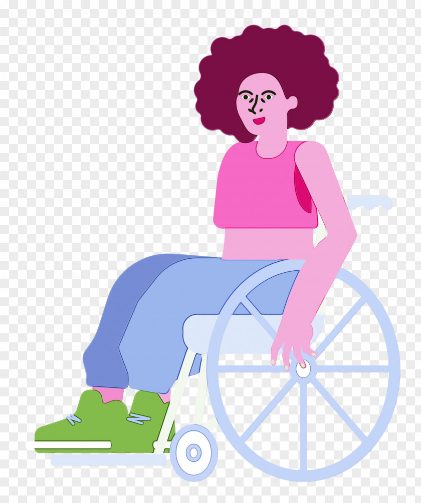Royalty-free Wheelchair Sitting Cartoon PNG