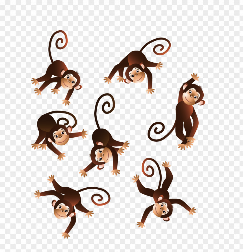 Vector Monkey Chimpanzee Cartoon PNG