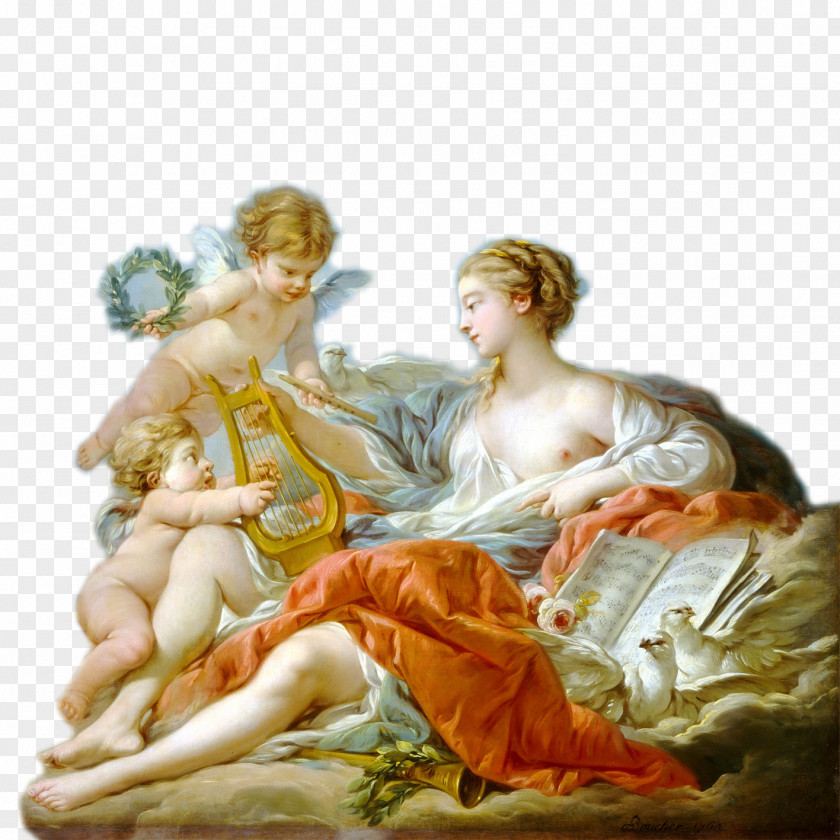 Allegory Of Music Painting Rococo Work Art PNG of art, Western oil painting clipart PNG