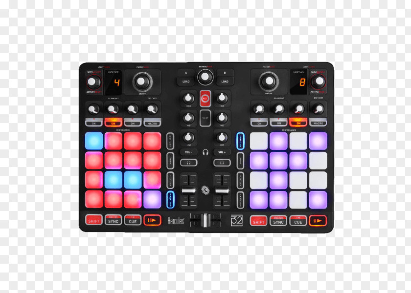 DJ Controller Hercules P32 DJING Disc Jockey Audio Mixers PNG