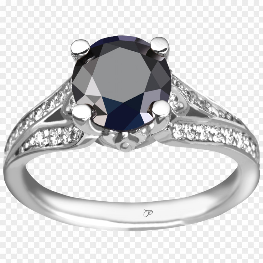 Sapphire Ring Diamond Brilliant Gold PNG